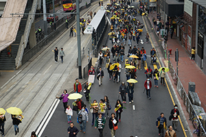 Pro-democracy march from Victoria Park to Central, Hennessy Road, 1 February 2015