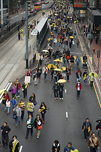 Pro-democracy march from Victoria Park to Central, Hennessy Road, 1 February 2015