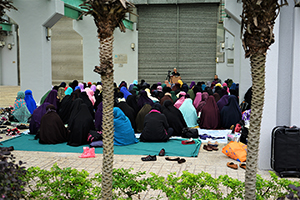 Foreign domestic helpers gathering for a religious event near the Central and Western District Promenade, Sheung Wan, 20 February 2015