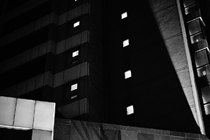 Building at night, Sheung Wan, 3 February 2015