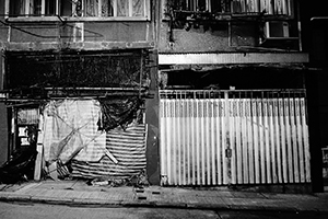 Closed shops at night, Tai Ping Shan, 3 February 2015