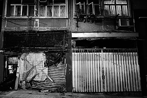 Closed shops at night, Tai Ping Shan, 3 February 2015