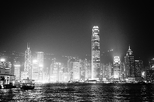 Victoria Harbour and Central at night viewed from Tsim Sha Tsui, 4 February 2015