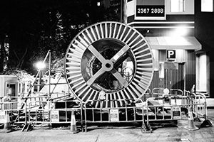 Roadworks on Hollywood Road, Sheung Wan, 5 February 2015