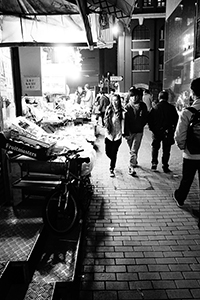 Shops at night, Sheung Wan, 6 February 2015