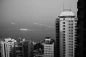 Victoria Harbour viewed from Sheung Wan, 12 February 2015
