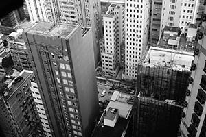 Buildings viewed from an apartment in Sheung Wan, 12 February 2015