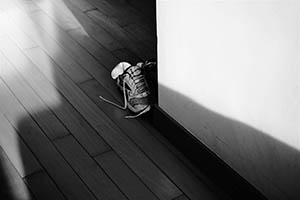 Shoes on the floor of an apartment, Sheung Wan, 12 February 2015