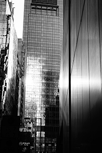 Light reflected off buildings, Central, 14 February 2015