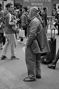 Man with Umbrella, Causeway Bay, 1 February 2015