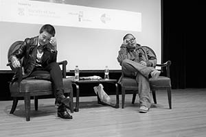 Film director Fruit Chan being interviewed by Mirana Szeto, Rayson Huang Theatre, HKU, Pokfulam, 17 February 2015