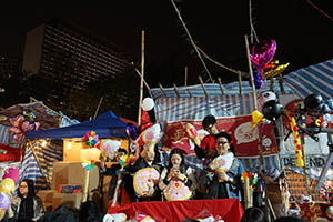 Booths selling goods at the Lunar New Year Fair, Victoria Park, Causeway Bay, 18 February 2015