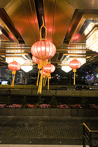 Lunar New Year decorations at the Mandarin Oriental hotel, Central, 19 February 2015