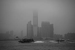 Victoria Harbour and West Kowloon, viewed from Hong Kong Island, 20 February 2015