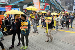 Pro-democracy march from Victoria Park to Central, Hennessy Road, 1 February 2015