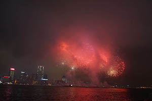 Lunar New Year Fireworks Display, viewed from the Central harbourfront, 20 February 2015