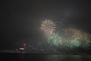 Lunar New Year Fireworks Display viewed from the Central harbourfront, 20 February 2015