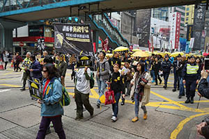 Pro-democracy march from Victoria Park to Central, Hennessy Road,  Causeway Bay, 1 February 2015