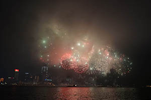 Lunar New Year Fireworks Display viewed from the Central harbourfront, 20 February 2015