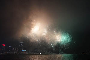 Lunar New Year Fireworks Display viewed from the Central harbourfront, 20 February 2015