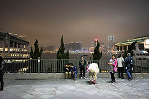 Central Ferry Piers and Victoria Harbour at night, 20 February 2015