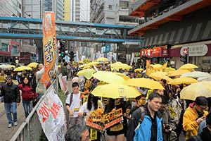 Pro-democracy march from Victoria Park to Central, Hennessy Road, 1 February 2015