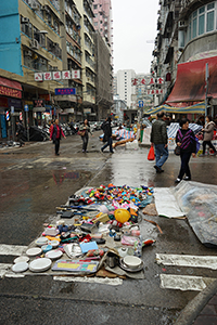 Informal hawker stall on the street, Sham Shui Po, 21 February 2015