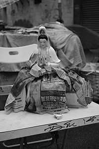 A small Guanyin statue being sold on the street, Sham Shui Po, 21 February 2015