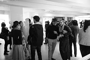 Guests at an exhibition opening, Para Site, Quarry Bay, 6 March 2015