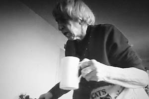 Computer screen image of a Skype call with my mother in England, 28 March 2015