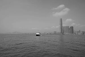 Victoria Harbour with a view of West Kowloon, 29 March 2015