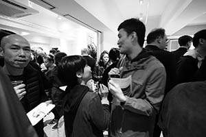 Guests at an exhibition opening, Para Site, Quarry Bay, 6 March 2015