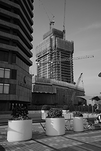 Building under construction viewed from the Tsim Sha Tsui Promenade, 29 March 2015