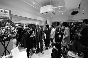 Guests at an exhibition opening, Para Site, Quarry Bay, 6 March 2015