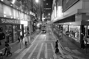 Street scene at night, Pottinger Street, Central, 31 March 2015