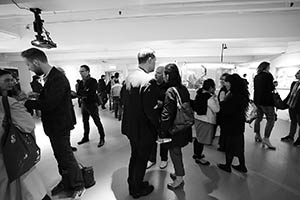 Guests at an exhibition opening, Para Site, Quarry Bay, 6 March 2015