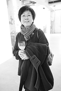 Wong Wo Bik at the opening of the 'Museum of the Lost' exhibition, Blindspot Gallery, Wong Chuk Hang, 7 March 2015