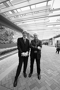 Academics John Bacon-Shone (left) and David Dudgeon (right), HKU campus, 10 March 2015