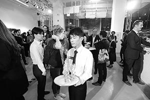 Guests at the opening of Soho 189 Art Lane gallery complex, Queen's Road West, Sheung Wan,  10 March 2015