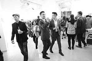Guests at the opening of the Soho 189 Art Lane gallery complex, Queen's Road West, Sheung Wan,  10 March 2015