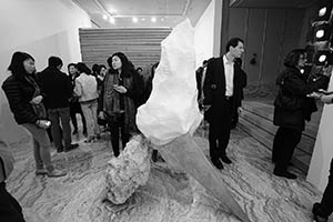 Visitors at the K11 Art Foundation Pop-up Space opening, Sheung Wan, 11 March 2015