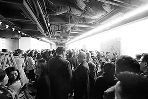 Visitors at the K11 Art Foundation Pop-up Space, Sheung Wan, 11 March 2015