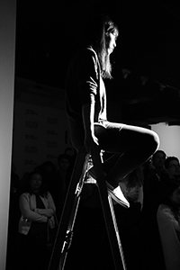 A performance art piece at K11 Art Foundation Pop-up Space opening, Sheung Wan, 11 March 2015