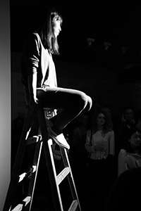 A performance art piece at K11 Art Foundation Pop-up Space opening, Sheung Wan, 11 March 2015