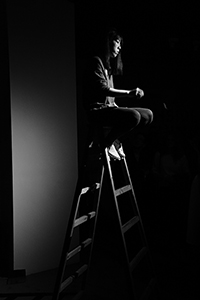 A performance art piece at K11 Art Foundation Pop-up Space opening, Sheung Wan, 11 March 2015