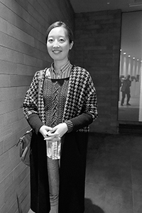 Guest at the K11 Art Foundation Pop-up Space opening, Sheung Wan, 11 March 2015