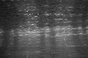 Detail of 'Boat', an installation artwork by Zhu Jinshi made from sheets of rice paper,  The Rotunda, Exchange Square, 12 March 2015