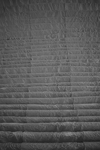 Detail of 'Boat', an installation artwork by Zhu Jinshi made from sheets of rice paper,  The Rotunda, Exchange Square, 12 March 2015