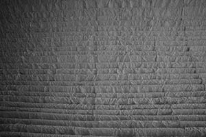 Detail of 'Boat', an installation artwork by Zhu Jinshi made from sheets of rice paper,  The Rotunda, Exchange Square, 12 March 2015