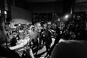Performance at an Art Basel afterparty orchestrated by artist Adrian Wong, Grand Hyatt, Wanchai, 13 March 2015